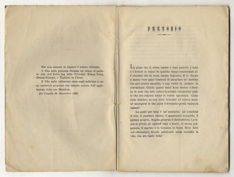 Massime (Le) di Matteo. Strenna - Calendario pel 1881.