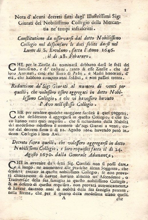 Matricula illustrissimi Collegii nobilium vulgo della Mercanzia Augustae Perusiae edita …