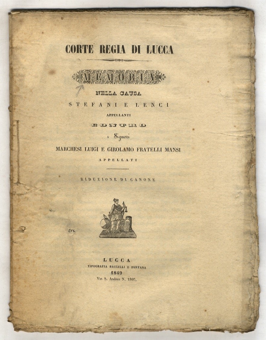 MEMORIA nella causa Stefani e Lenci appellanti contro i signori …