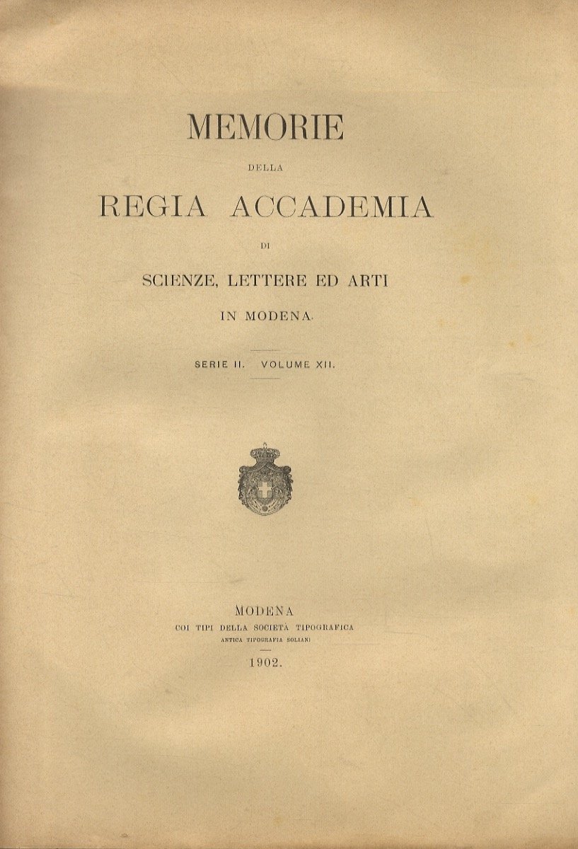 MEMORIE della Regia Accademia di Scienze, lettere ed arti in …