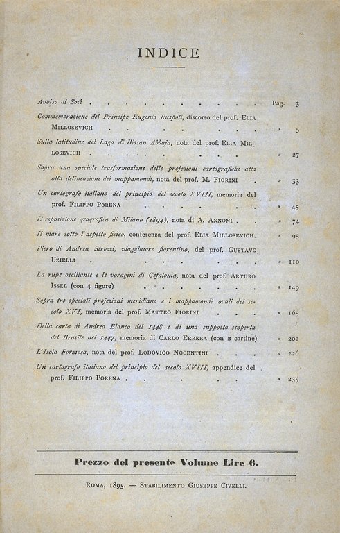 Memorie della Società Geografica Italiana. Volume V. Parte prima [- …