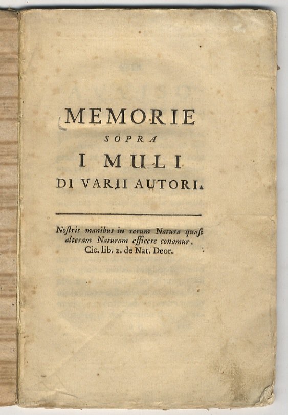MEMORIE sopra i muli di varii autori.