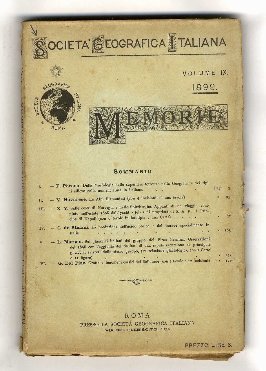 Memorie. Volume IX. 1899.