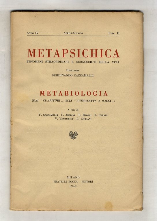 METAPSICHICA. Fenomeni straordinari e sconosciuti della vita. Direttore: Ferdinando Cazzamalli. … | Immagine Gallery 3