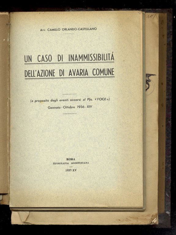 Mettini Nello. Le avarie generali e la contribuzione. [Legato con:] …