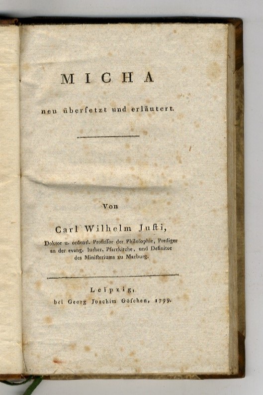 Micha. Neu ubersetzt und erlautert.