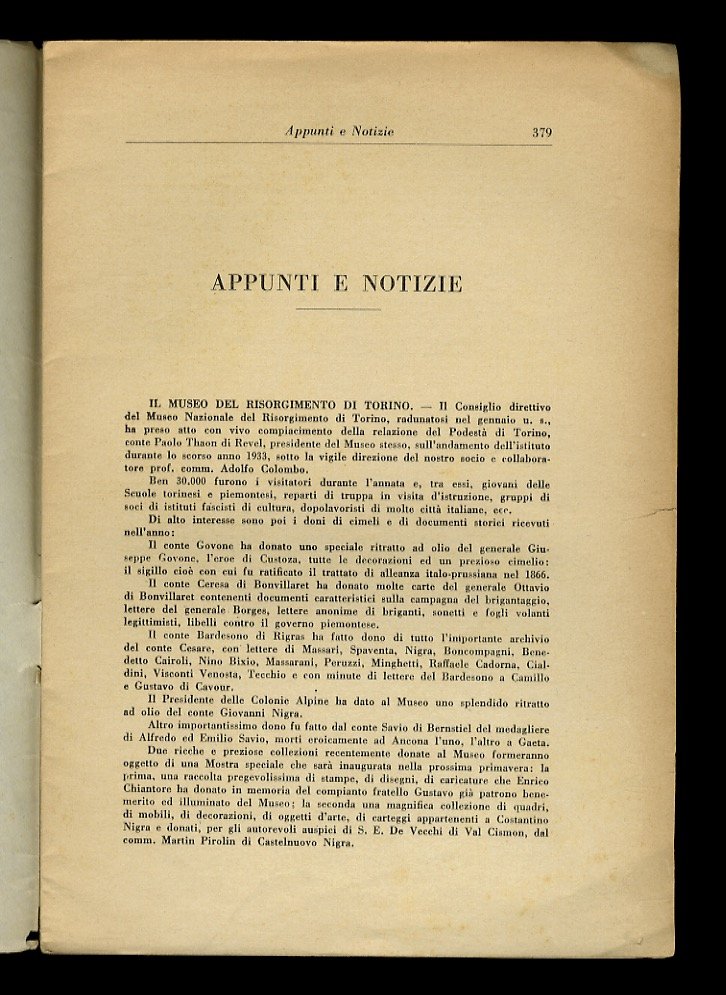 Miscellanea di giornali del Risorgimento. (Si tratta dell'elenco di 207 …