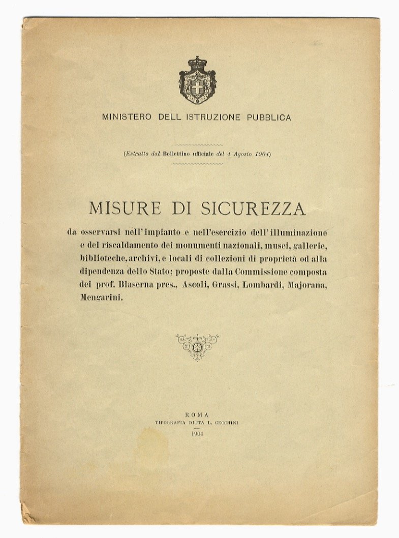 Misure di sicurezza da osservarsi nell'impianto e nell'esercizio dell'illuminazione e … | Immagine principale