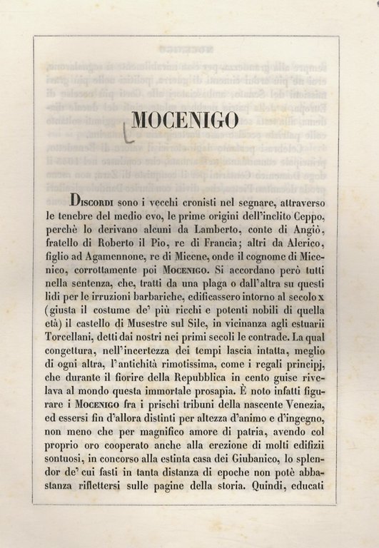 MOCENIGO di Venezia.