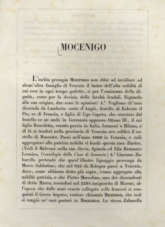 MOCENIGO di Venezia.