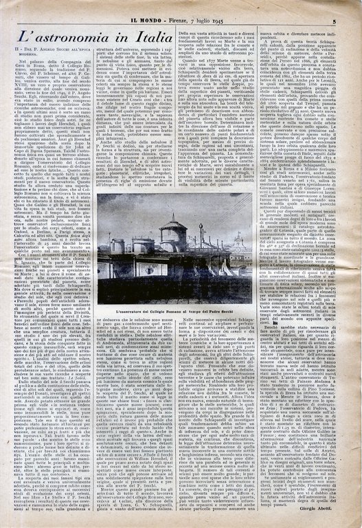 MONDO (IL). Lettere, scienze, arte, musica. [Direttore: Alessandro Bonsanti] Anno …