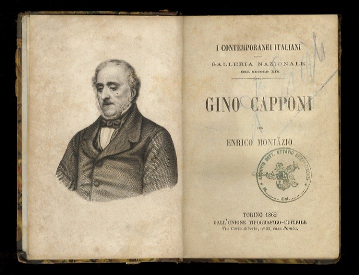 MONTAZIO E. Gino Capponi. Torino, UTE, 1862, pp. 76. Con …