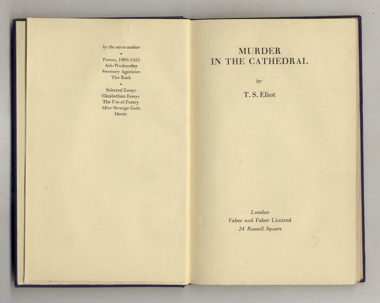 Murder in the Cathedral. By T.S. Eliot.