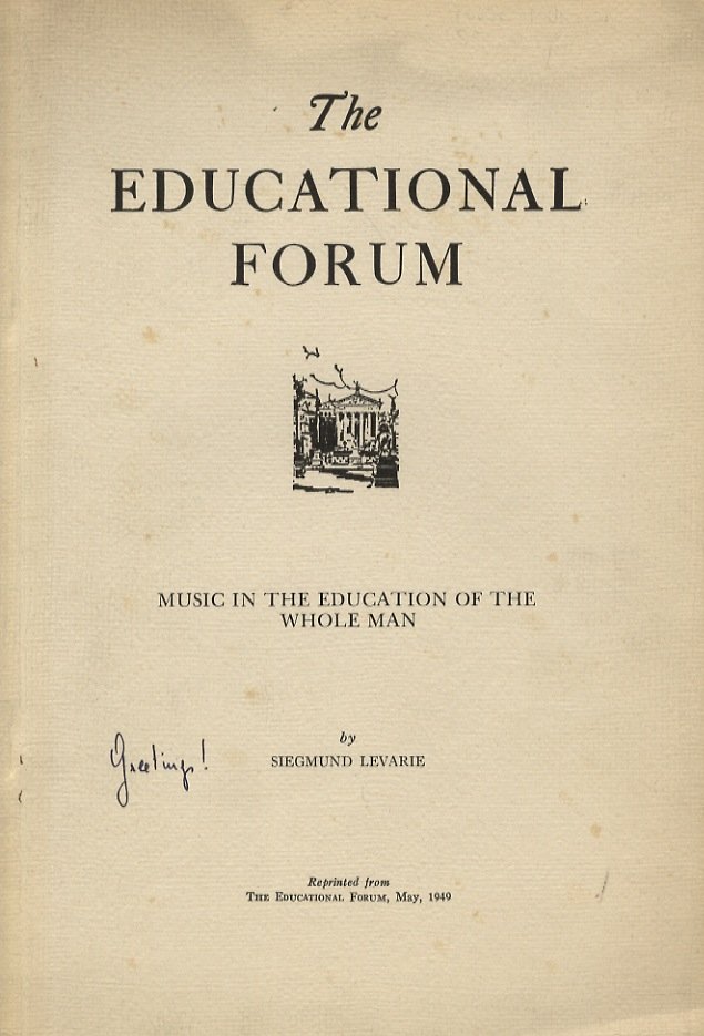 Music in the Education of the Whole Man.