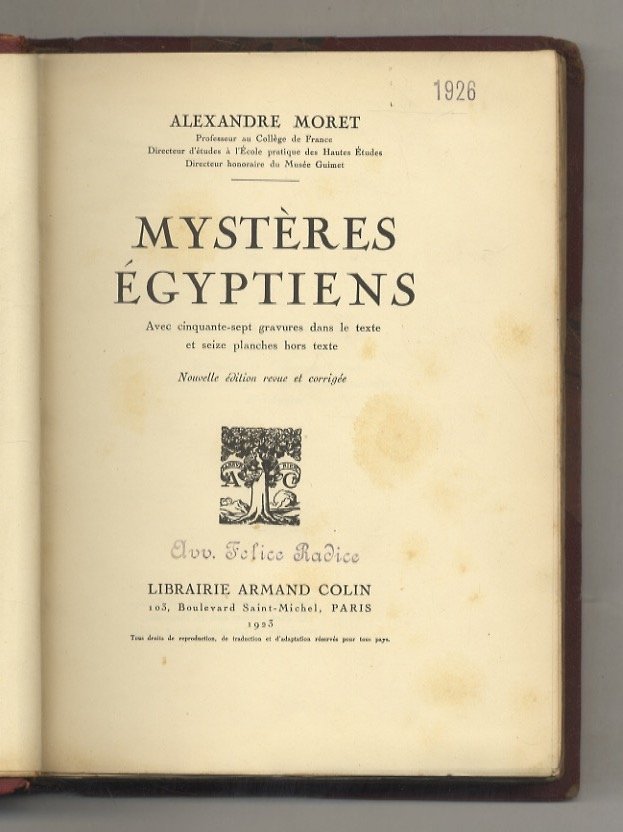 Mystères Égyptiens. Nouvelle édition revue et corrigée.