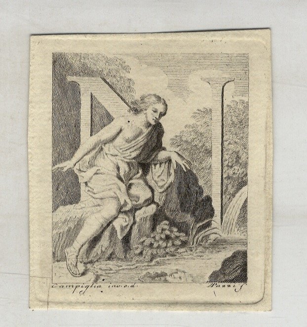N. Iniziale figurata incisa in rame.