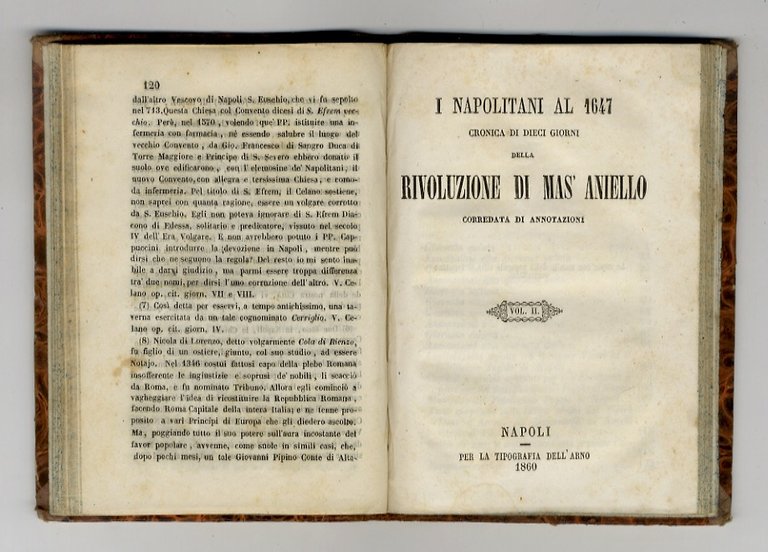 NAPOLITANI (I) AL 1647. Cronica di dieci giorni della Rivoluzione …