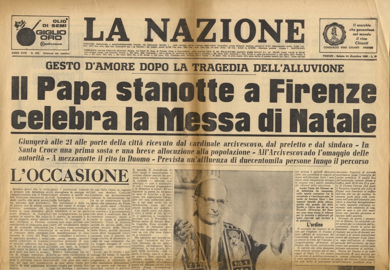 NAZIONE (LA). Anno CVIII. N. 292. Edizione del mattino. Sabato …