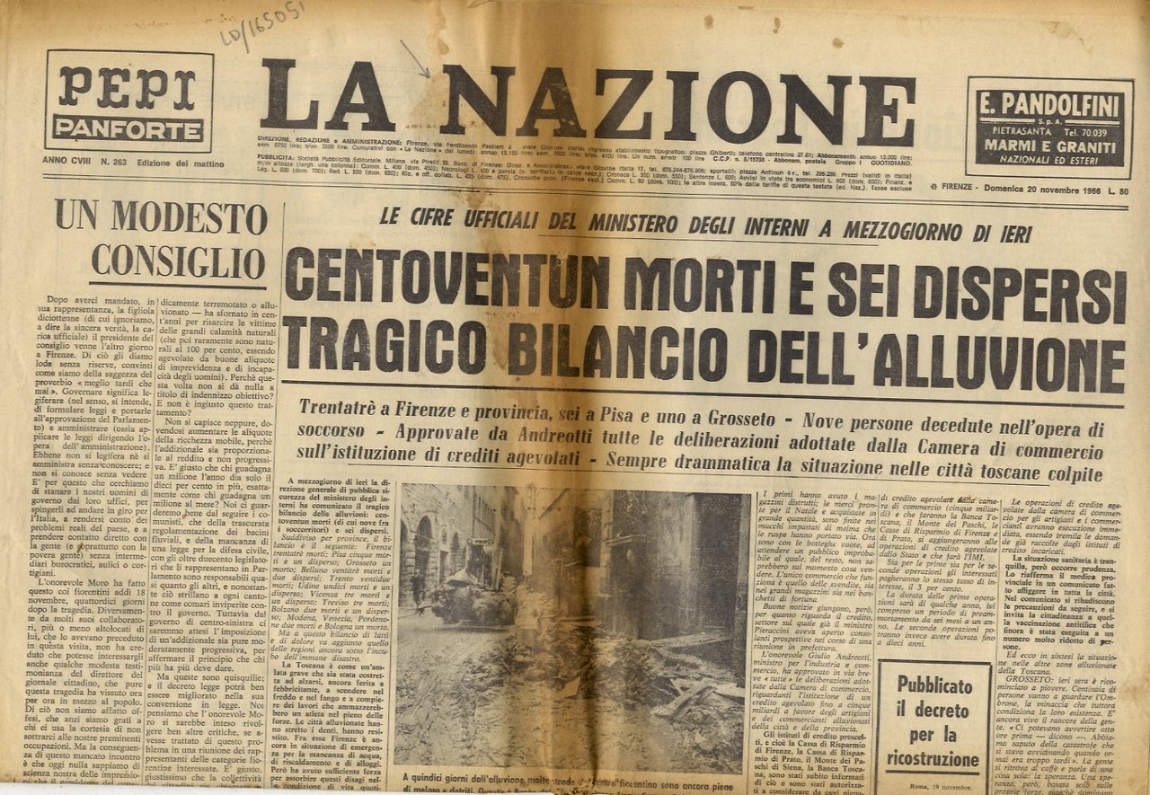 NAZIONE (LA). Edizione del mattino. Anno CVIII. N. 263. Firenze, …