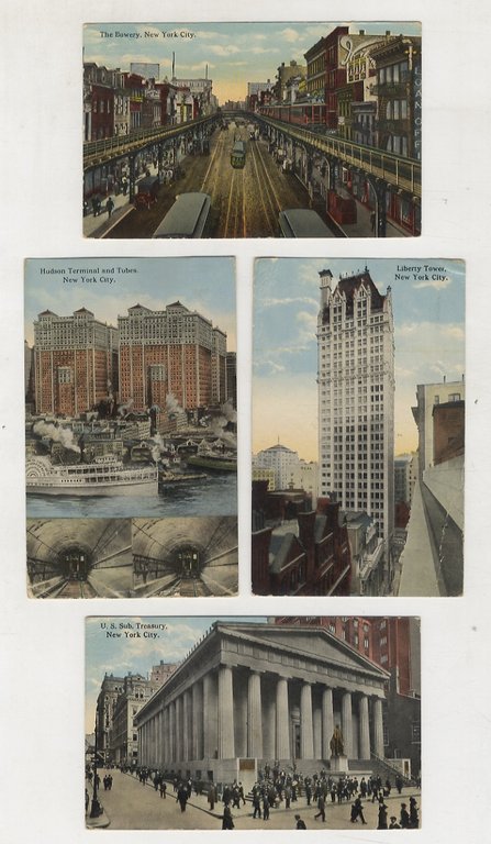 [NEW YORK, cartoline]. Lotto di 17 cartoline viaggiate, raffiguranti edifici …
