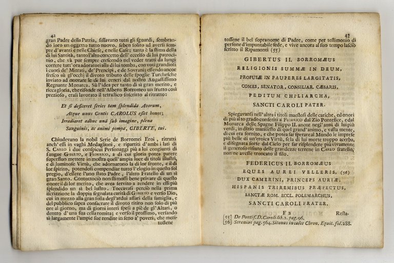 NOBILTA' (LA) borromea esposta in sontuoso apparato dagl'illustrissimi signori abati, …