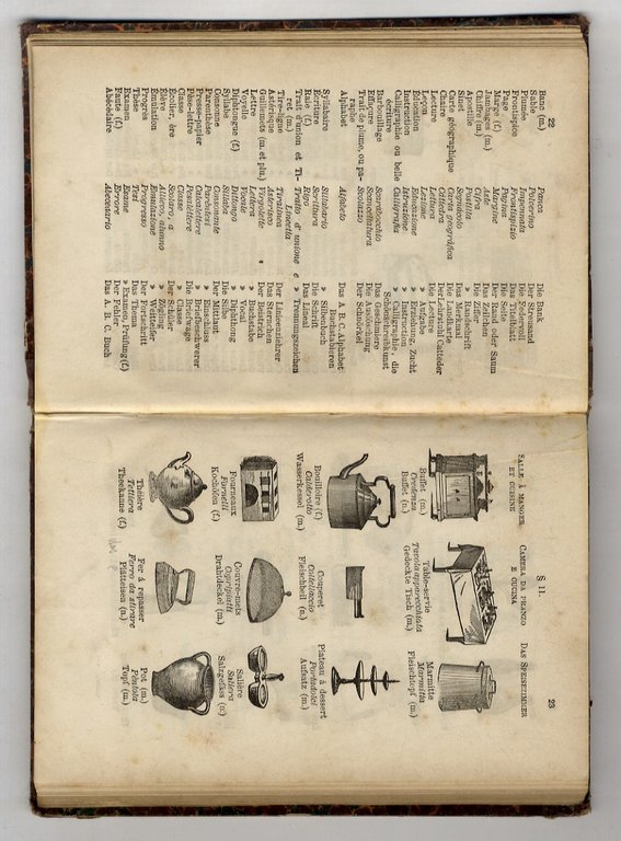Nomenclatura figurata in francese, italiano e tedesco. Seguita da 40 …
