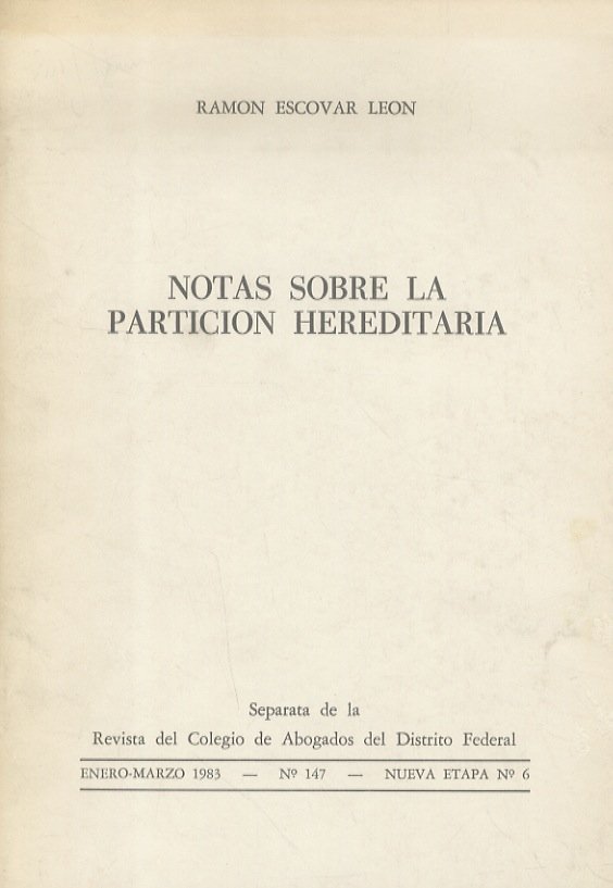 Notas sobre la partición hereditaria.