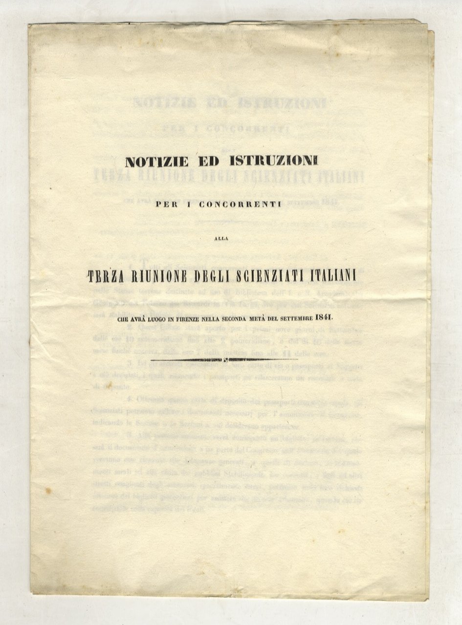 NOTIZIE ed istruzioni per i concorrenti alla Terza Riunione degli …