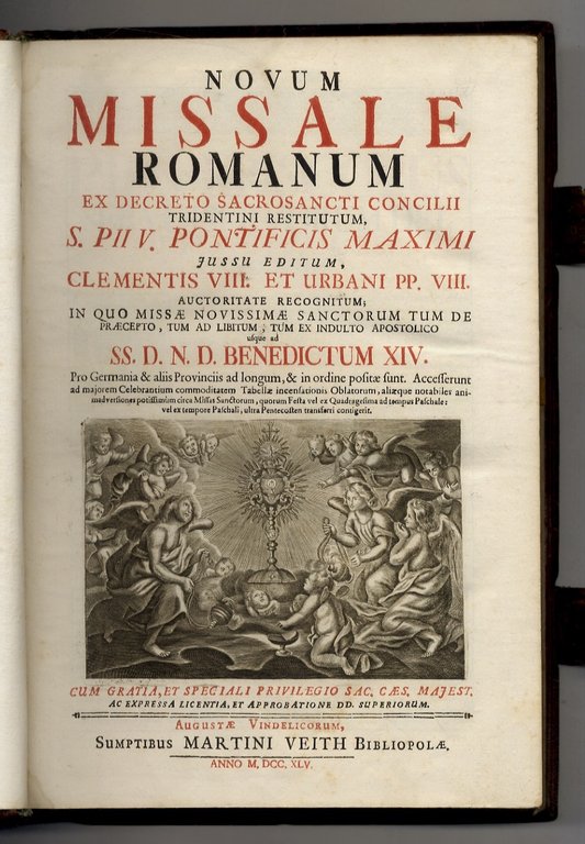 Novum missale romanum ex decreto sacrosancti Concilii tridentini restitutum S. …