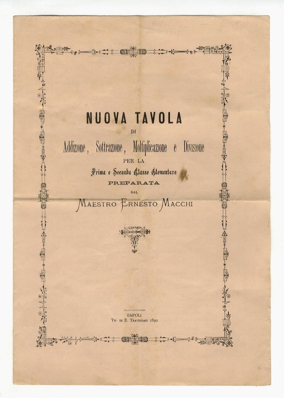 Nuova tavola di addizzione, sottrazione, moltiplicazione e divisione per la …