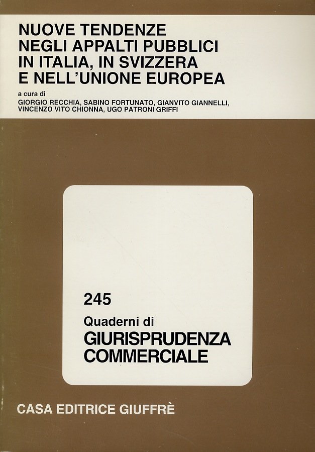 Nuove tendenze negli appalti pubblici in Italia, in Svizzera e …