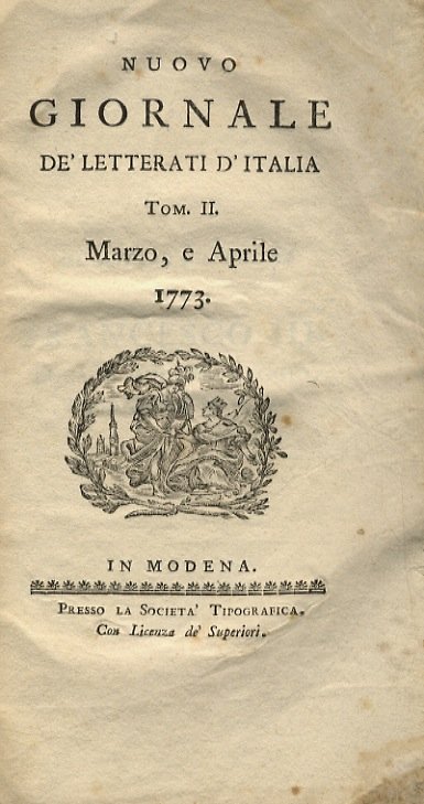 Nuovo giornale de' letterati d'Italia. Tomo II. Marzo e aprile …