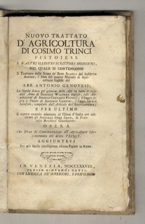 Nuovo trattato d'agricoltura di Cosimo Trinci pistojese e d'altri illustri … | Immagine Gallery 2