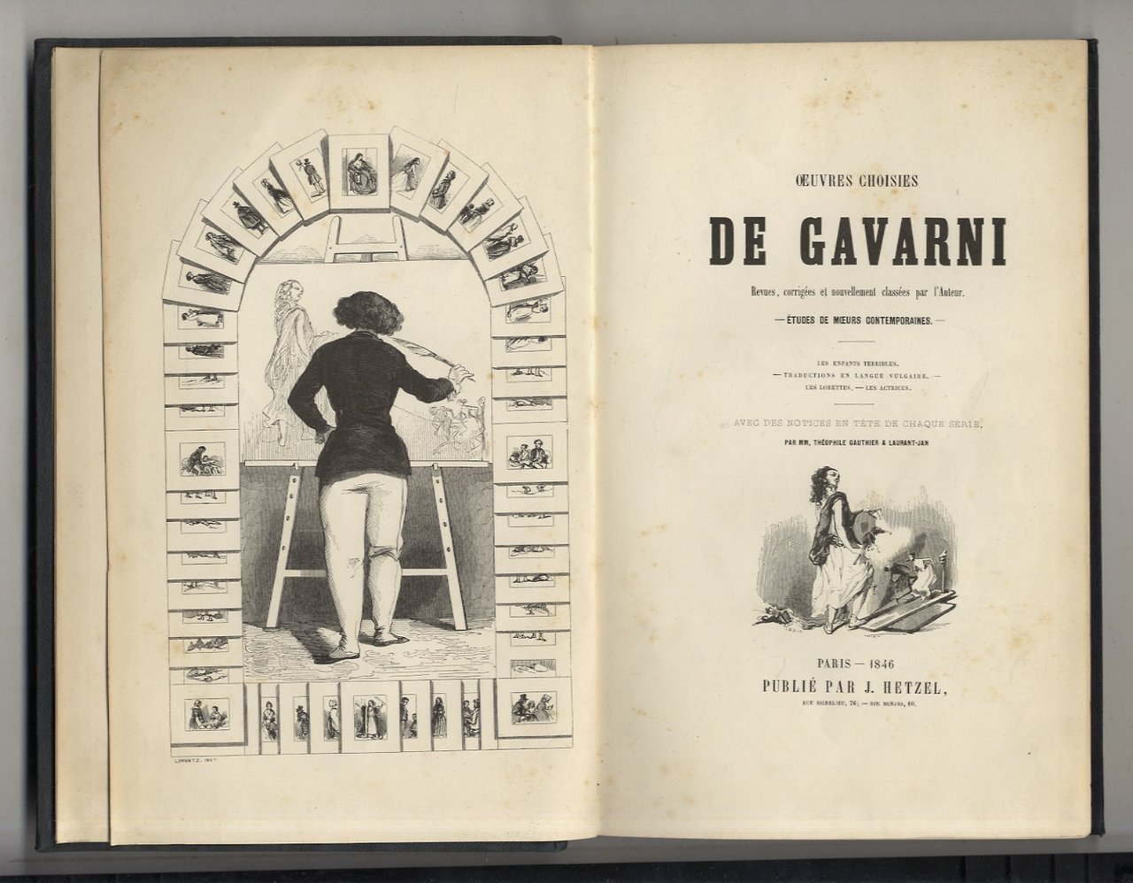 OEUVRES CHOISIES DE GAVARNI. Revues, corrigées et nouvellement classées par …