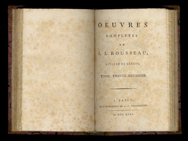 Oeuvres completes de J.J. Rousseau, citoyen de Genève. Tome trente-unième. …