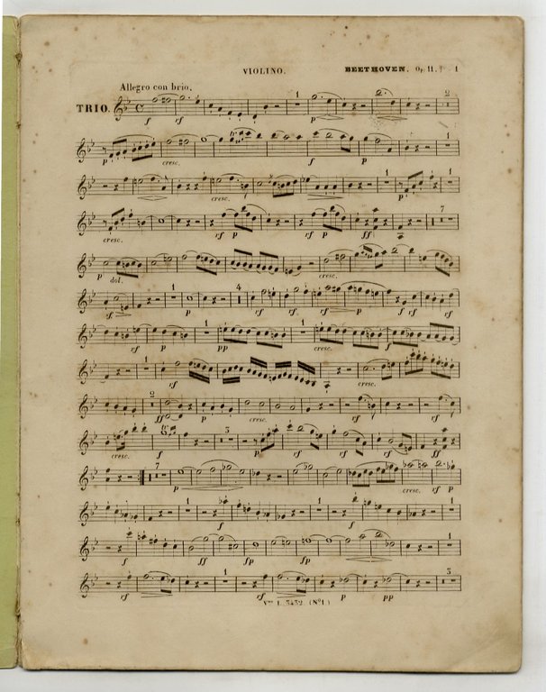 Op. 11 e Op. 97: due Trii. T° II: violino. …