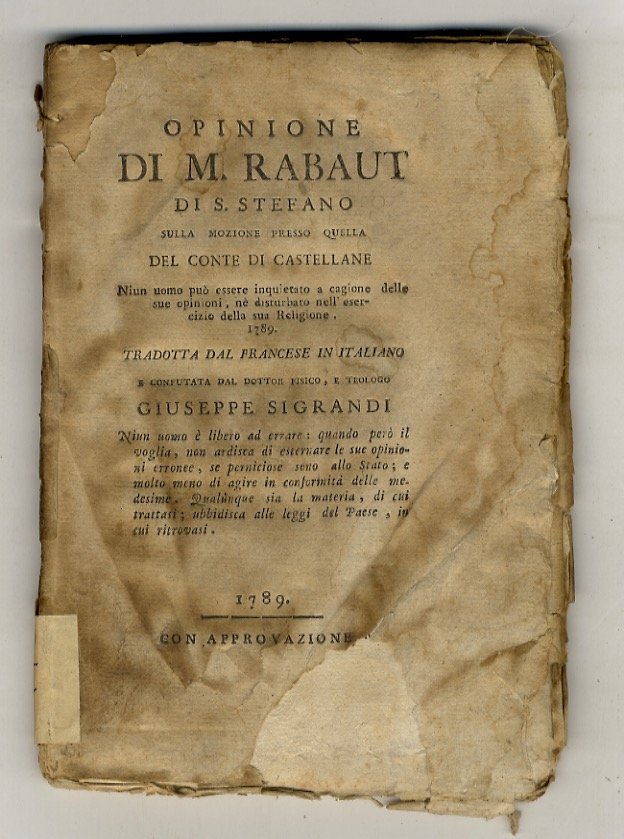 Opinione di M. Rabaut di S. Stefano sulla mozione presso … | Immagine principale