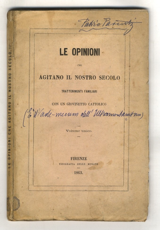 Opinioni (Le) che agitano il nostro secolo. Trattenimenti familiari con … | Immagine principale