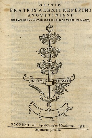 Oratio fratris Alexii Nepesini Augustiniani de laudibus divae Catherinae virg. … | Immagine principale