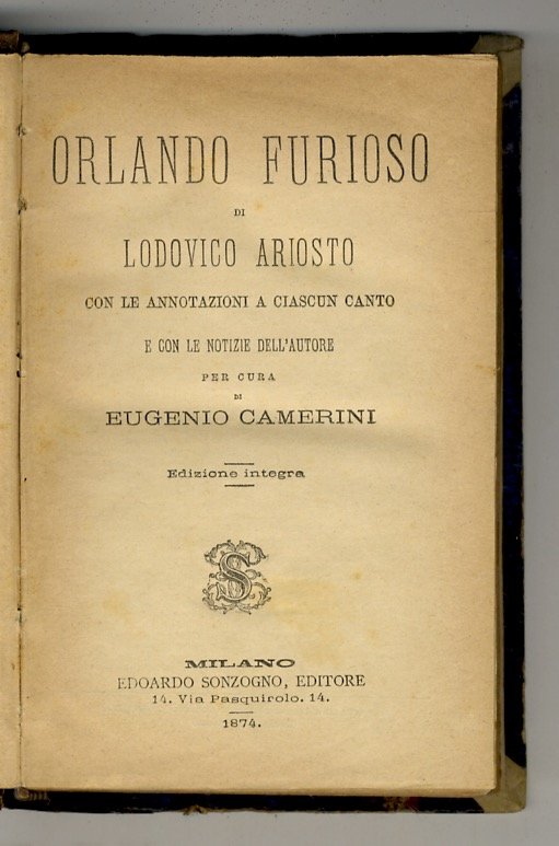 Orlando furioso [.] Con le annotazioni a ciascun canto e …