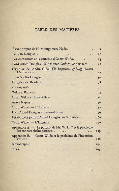 Oscar Wilde et le Clan Douglas. Traduction de Jules Castier. …