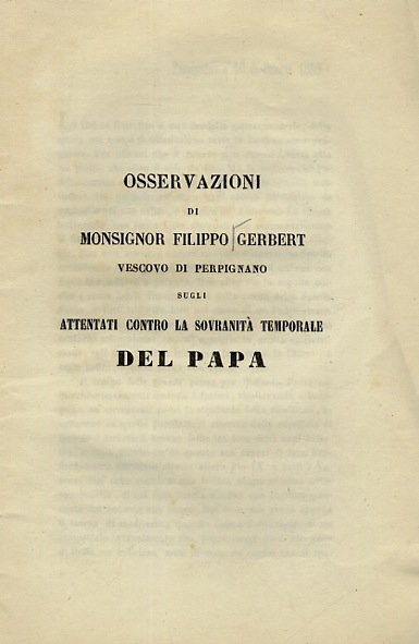 Osservazioni di monsignor Filippo Gerbert vescovo di Perpignano sugli attentati … | Immagine principale