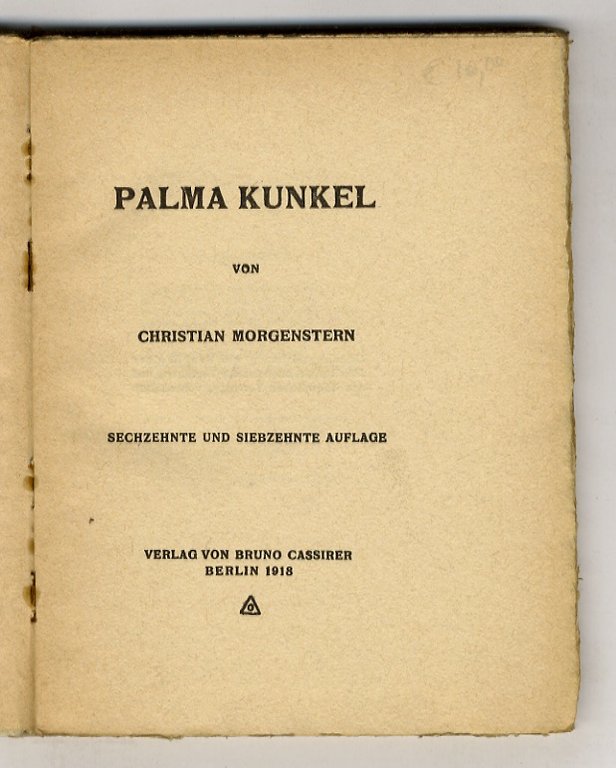 Palma Kunkel. Sechzehnte und Siebzehnte Auflage.