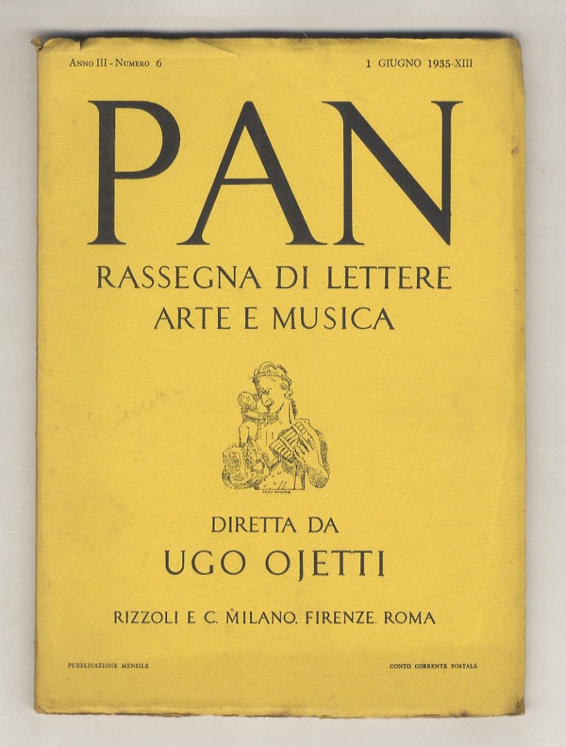 Pan. Rassegna di lettere arte e musica. Diretta da Ugo …