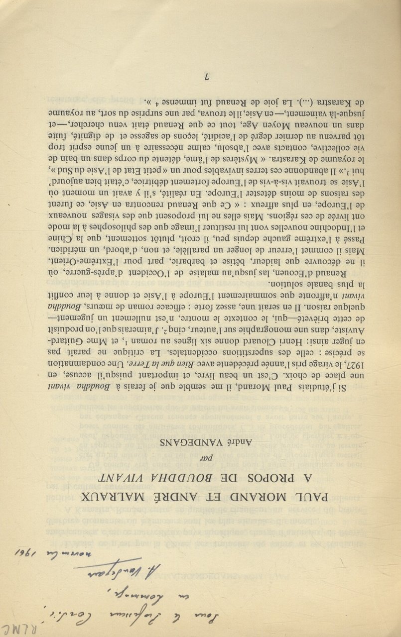 Paul Morand et André Malraux a propos de Bouddha vivant. | Immagine principale