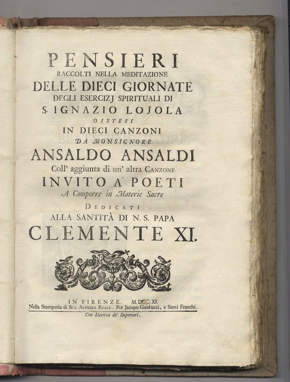 Pensieri raccolti nella meditazione delle dieci giornate degli esercizj spirituali …