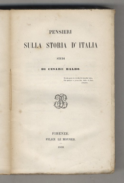 Pensieri sulla Storia d'Italia.