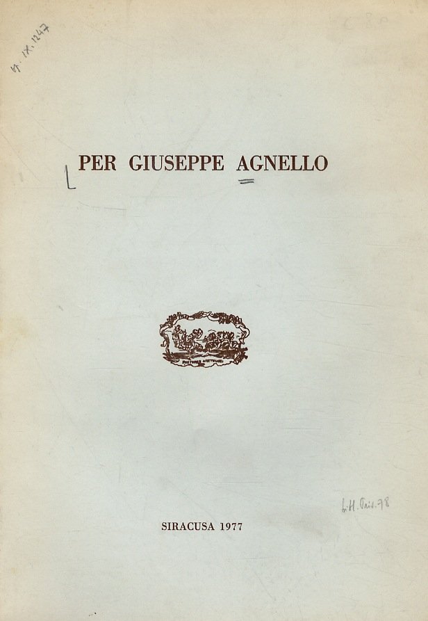 PER Giuseppe Agnello.