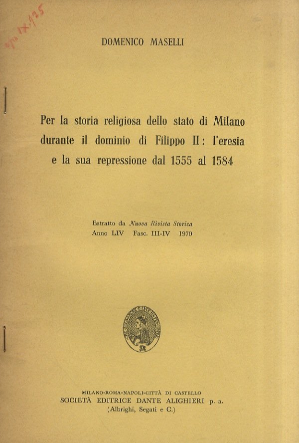Per la storia religiosa della stato di Milano durante il …