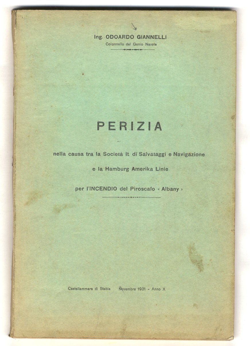 Perizia nella causa tra la Società It. di Salvataggi e … | Immagine principale